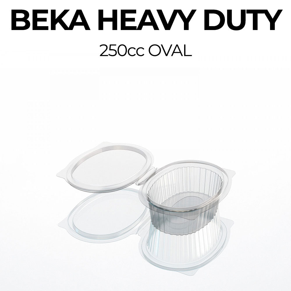 Beka heavy-duty 250cc oval container on a white background