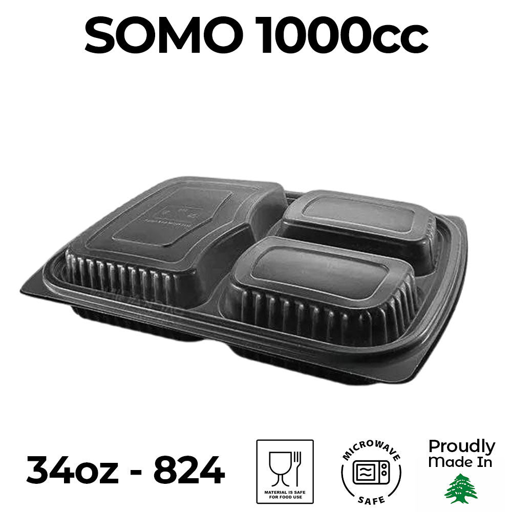 SOMO Rectangular Microwavable 1000cc (x65)