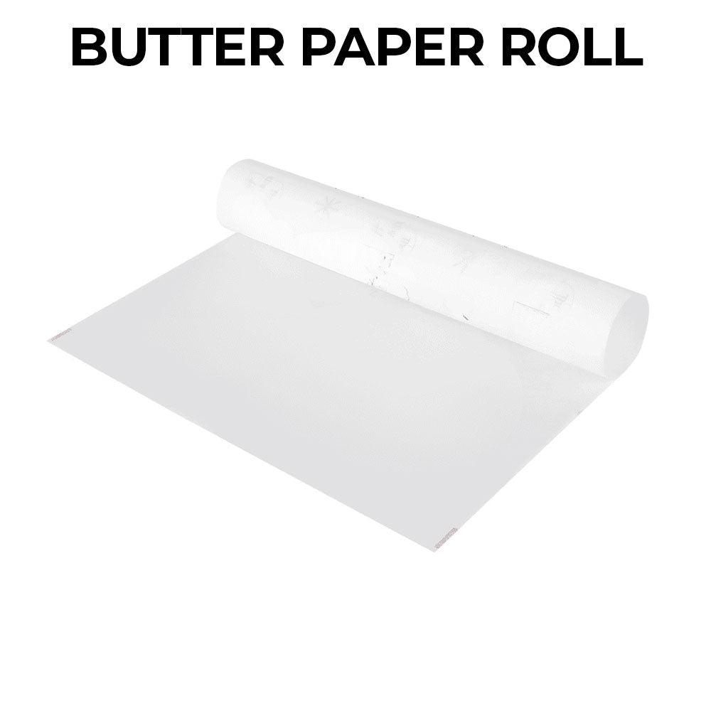 butter paper roll on a white background