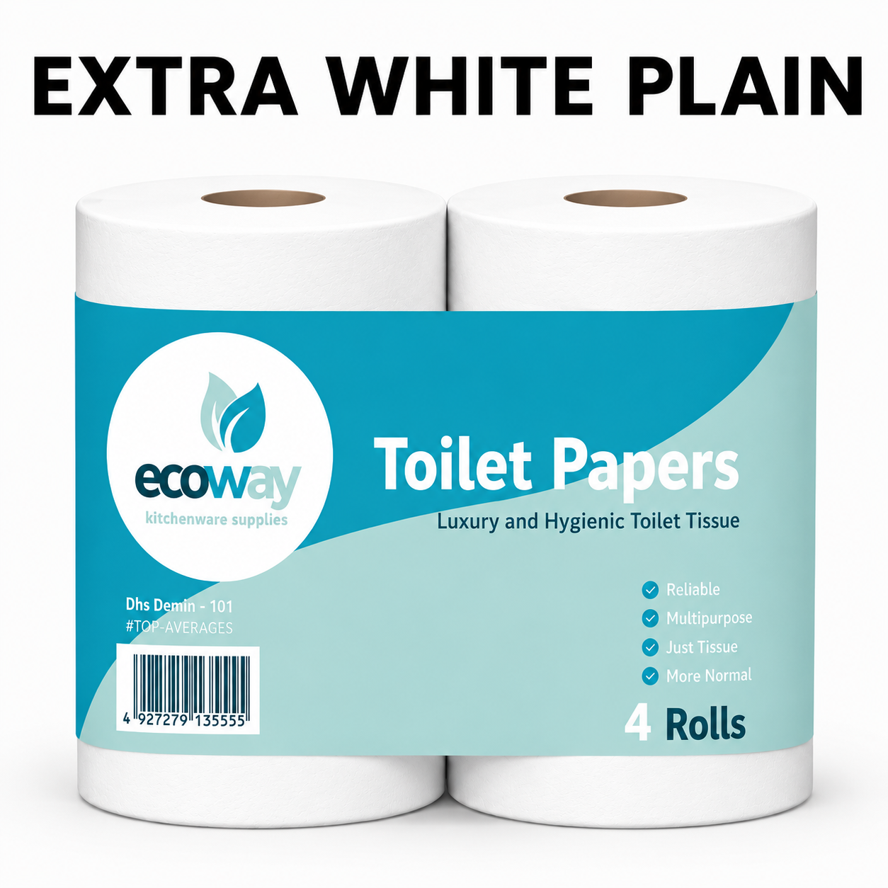Toilet Rolls ECOWAY Xtra White Plain W30 24Rolls (6*4Rolls)