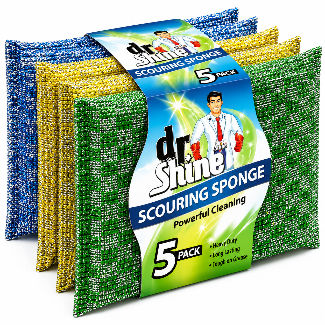Sponge Scourers Metallic 5Pack