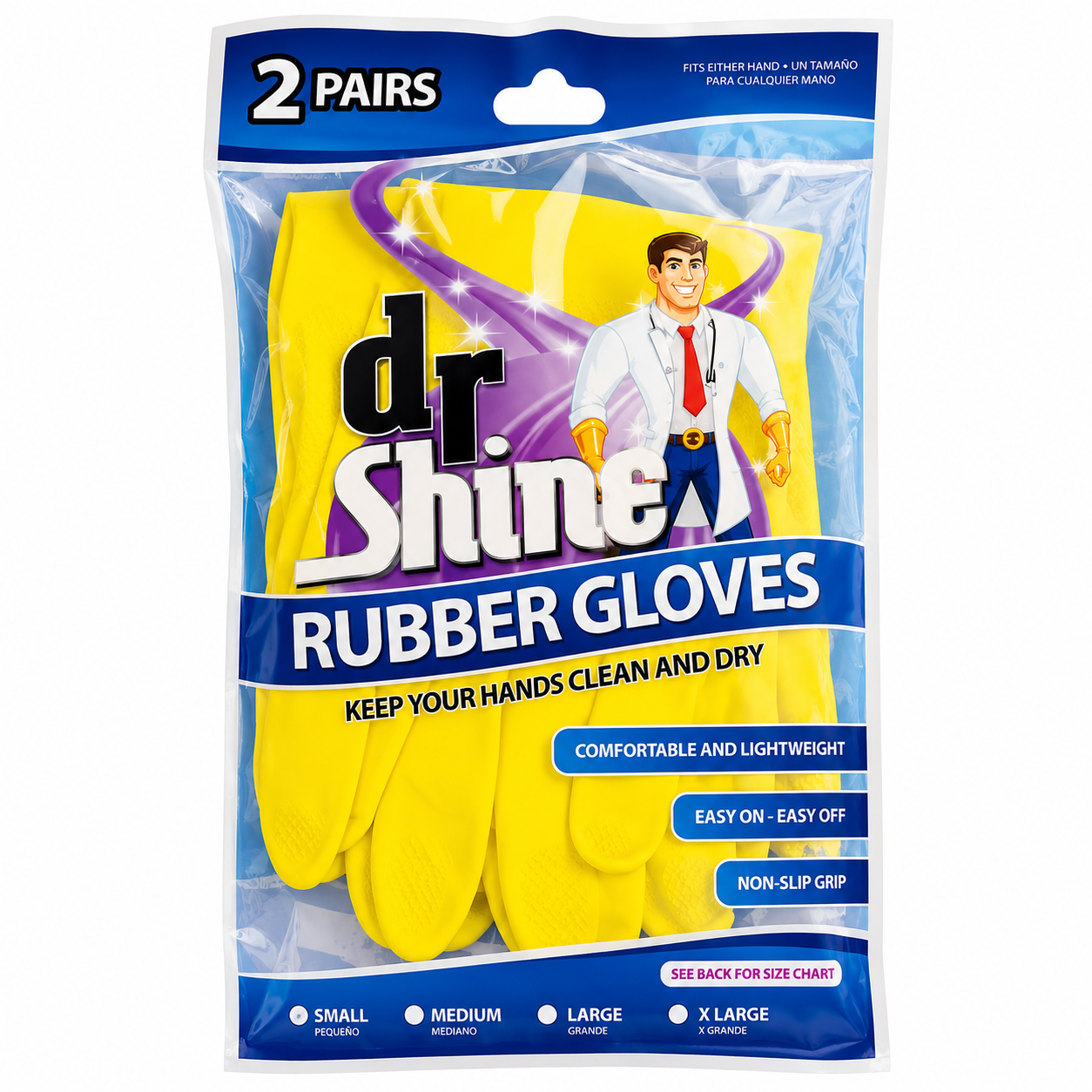 Rubber Gloves 2Pair 4Size