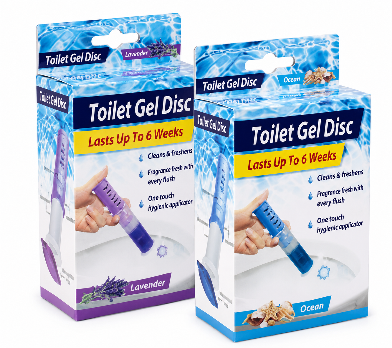 Toilet Cleaning Gel 6 Discs 2 Assorted