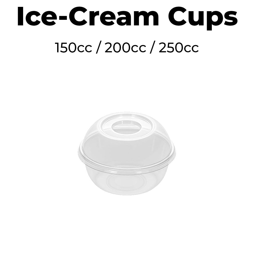Ice-cream cups on a white background