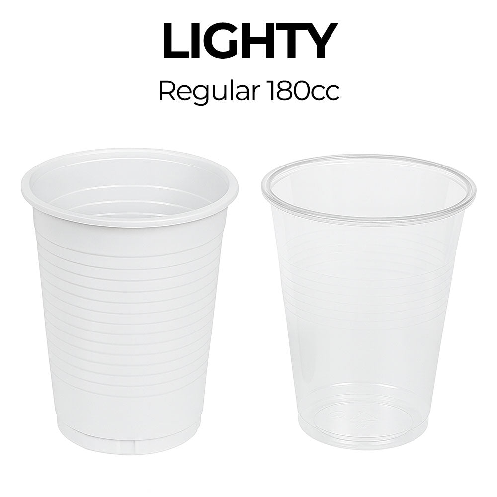 plastic cups on a white background