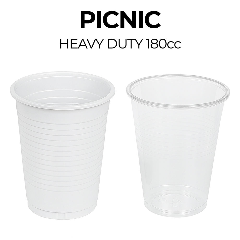 plastic cups on a white background