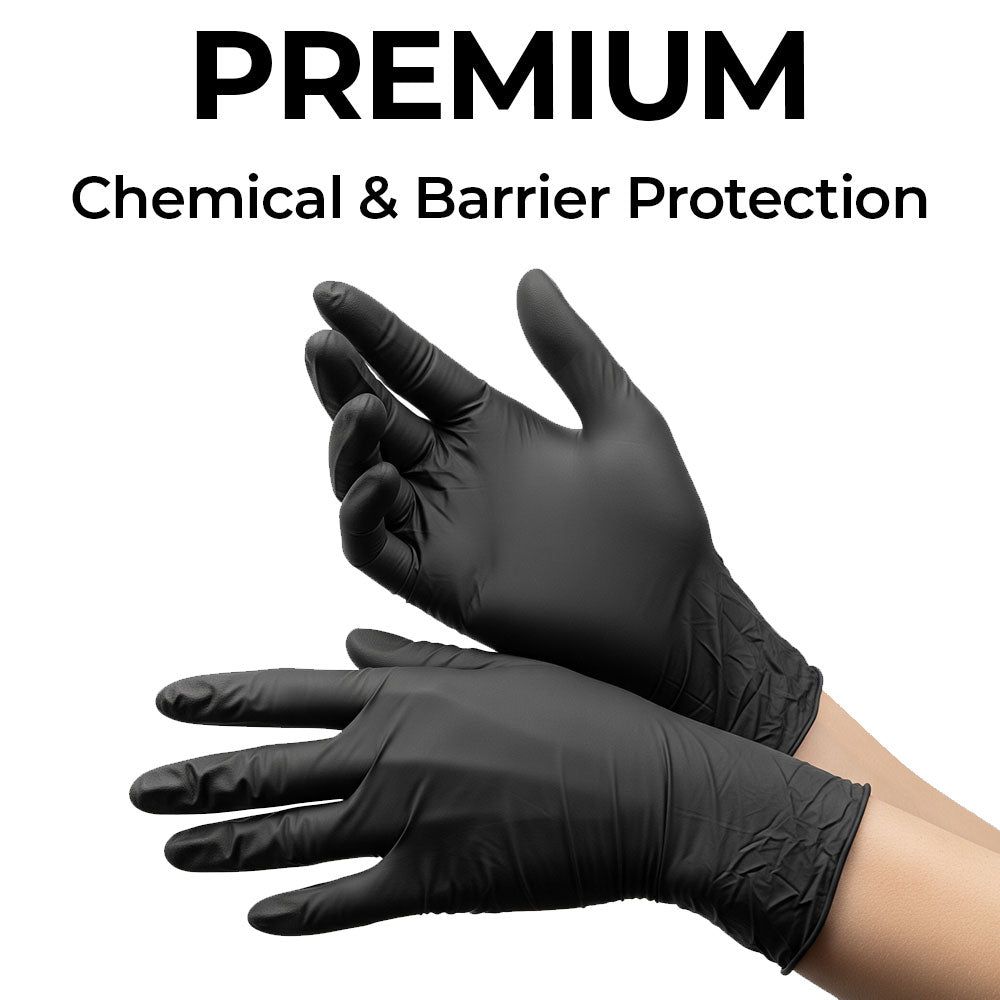PREMIUM Nitrile Gloves Black (x100)