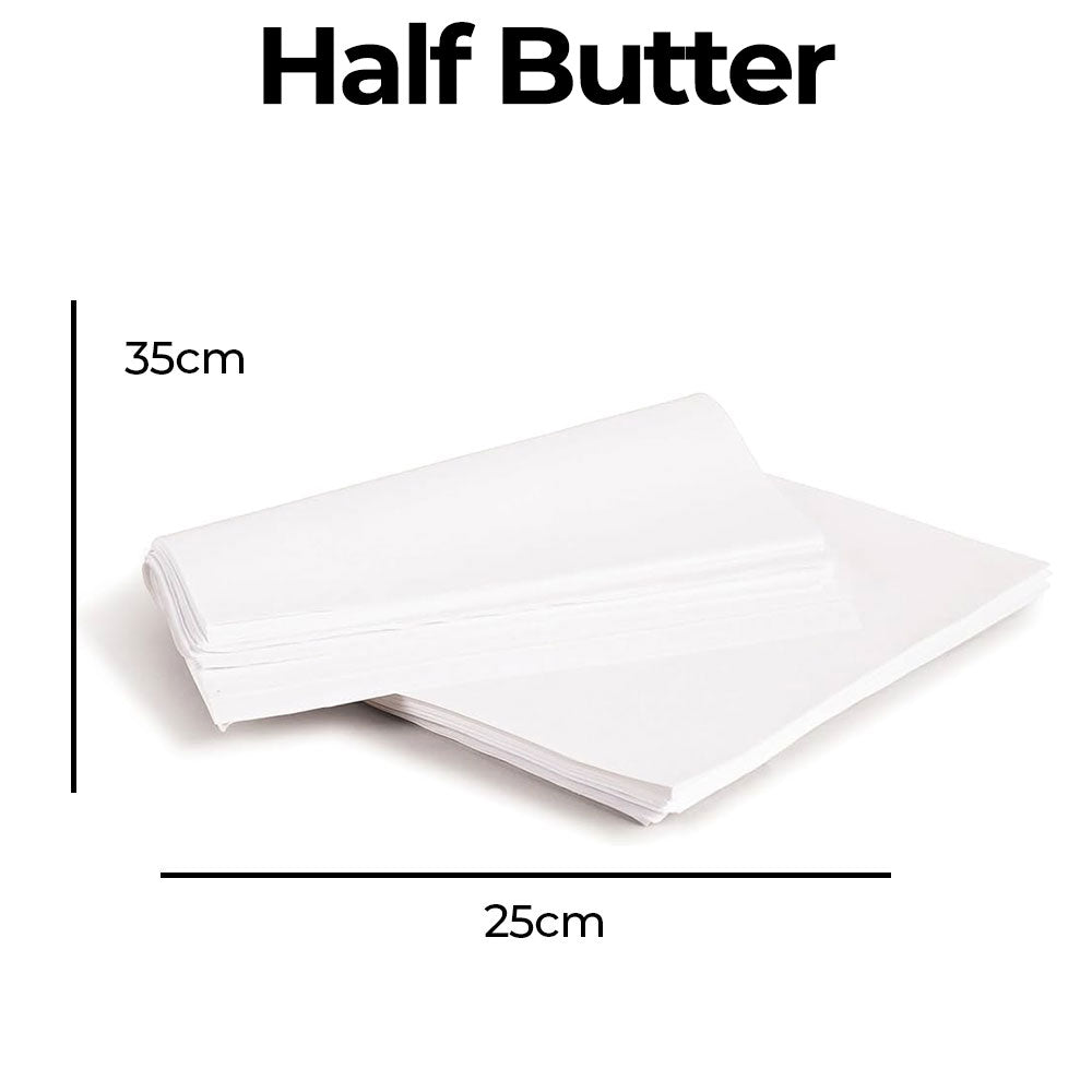 paper sandwich half butter on a white background