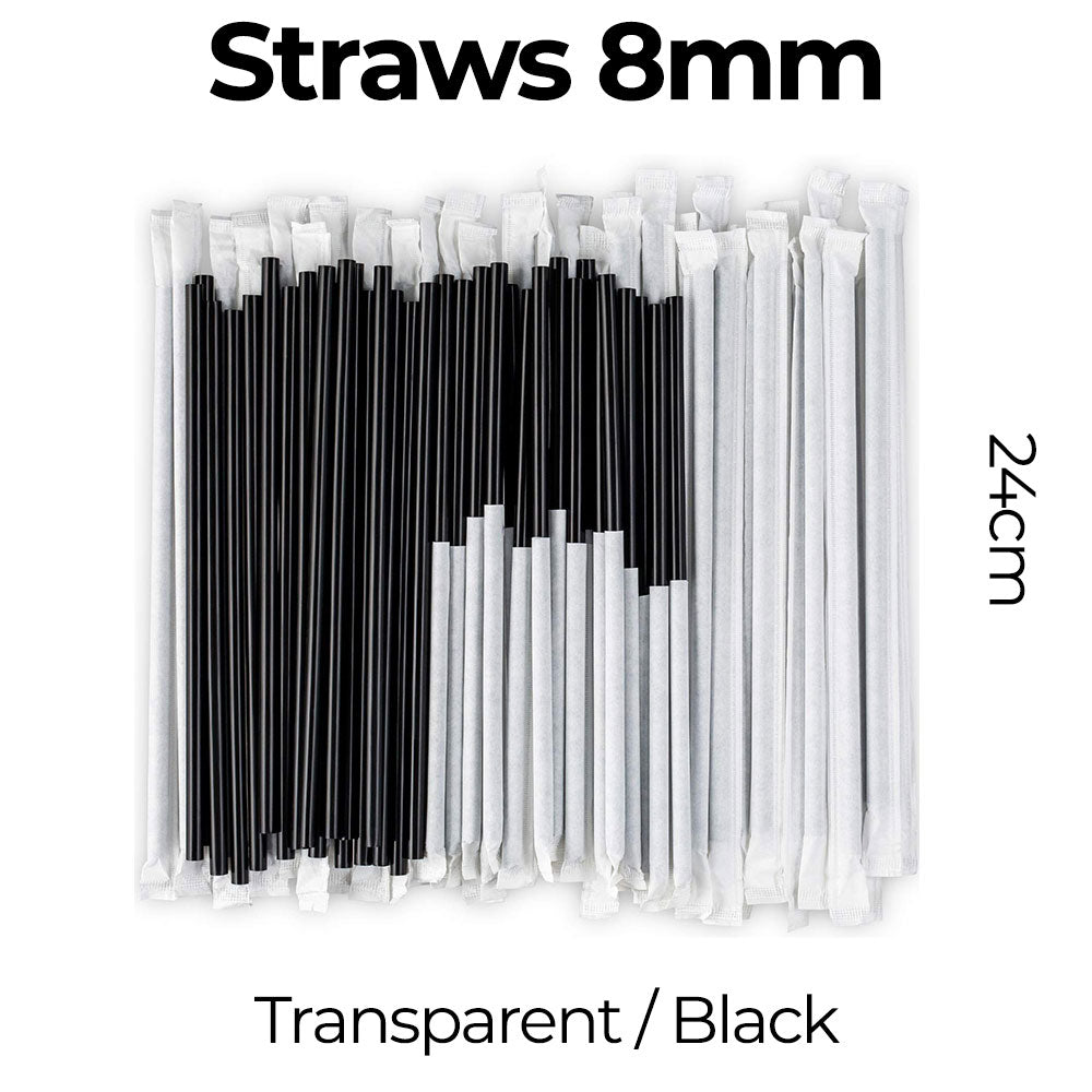 black straws on a white background