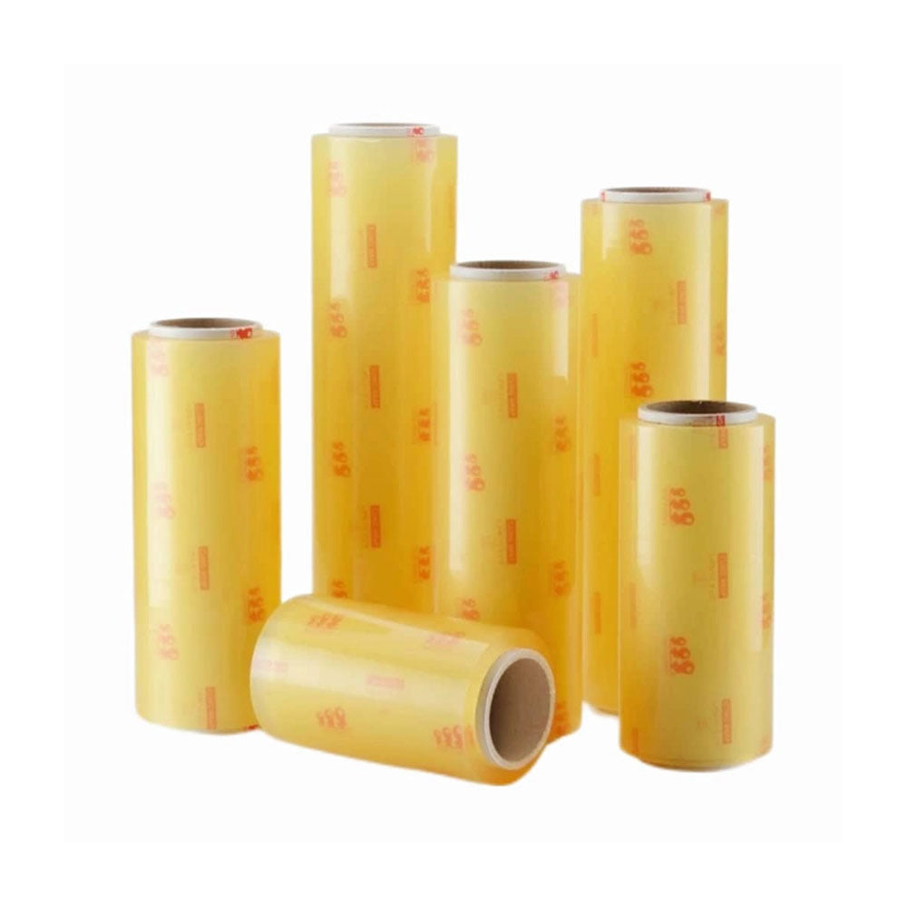 Cling film on white background