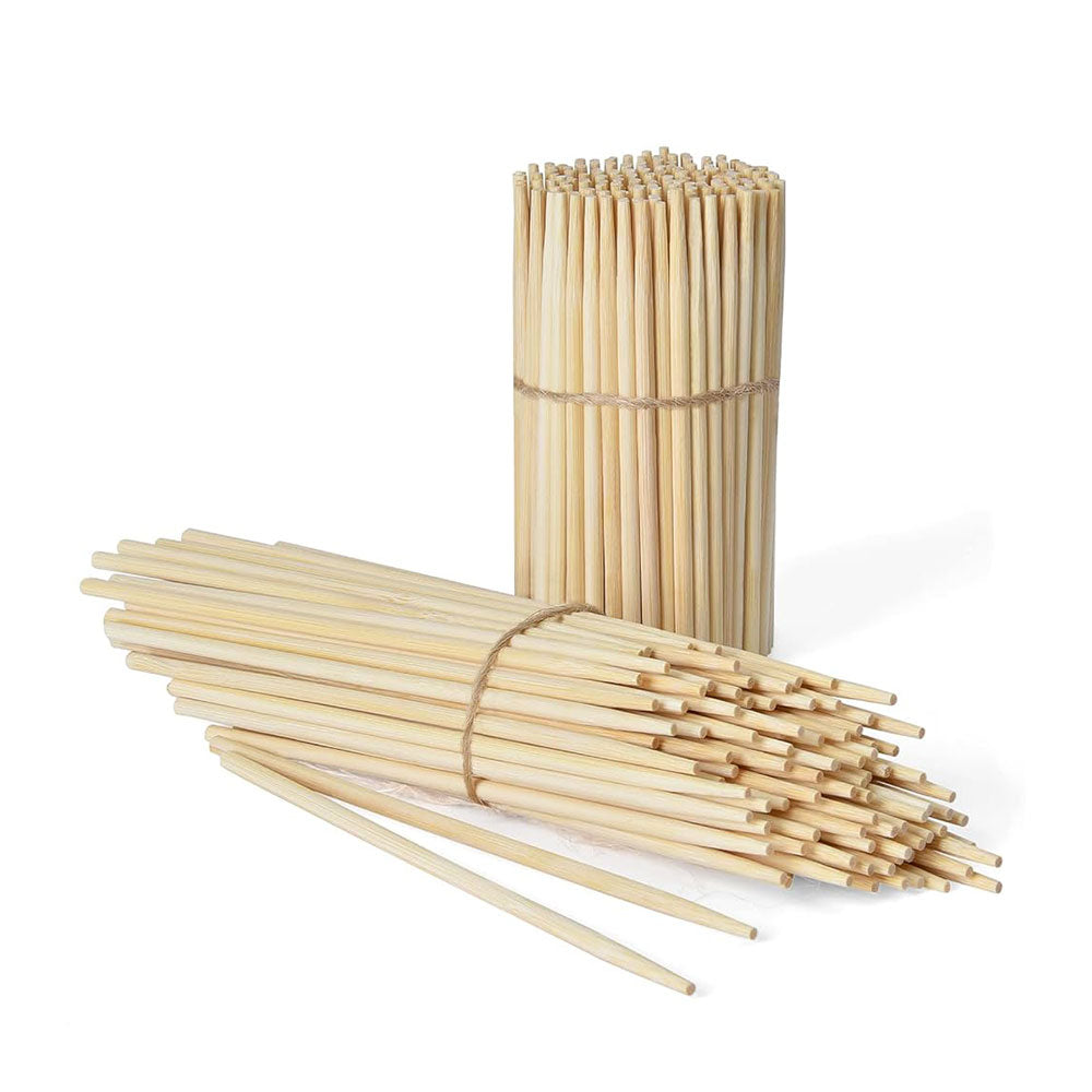 wooden skewers on a white background