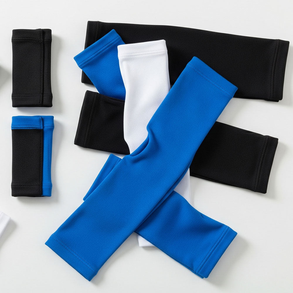 Disposable arm sleeves on a white background