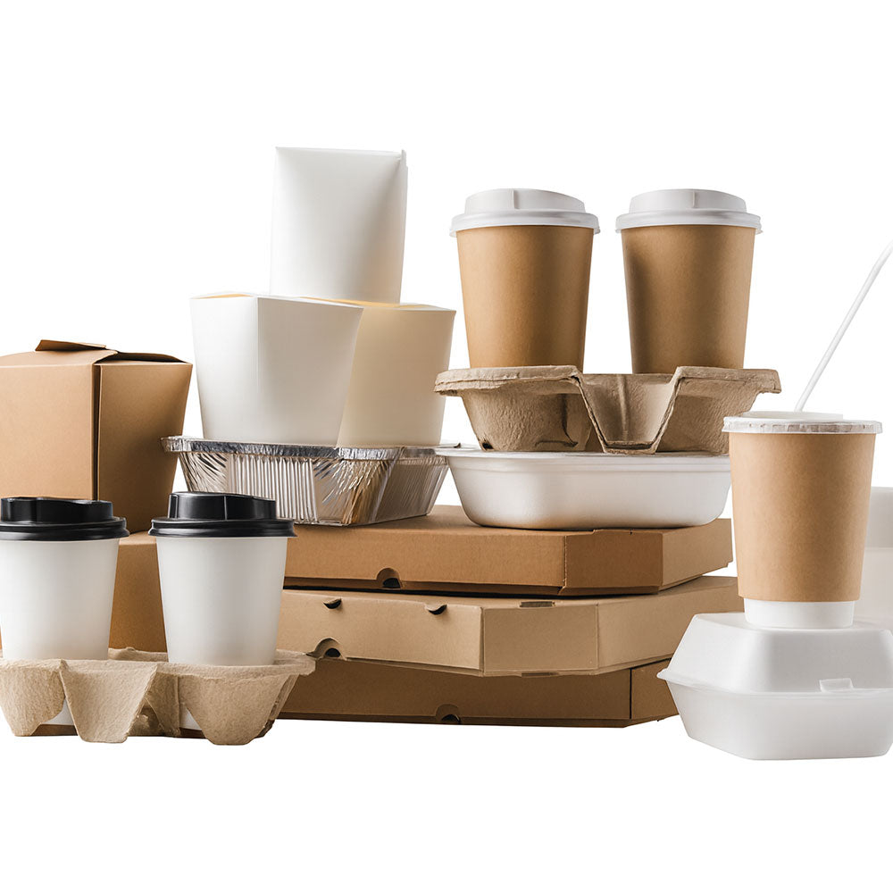 food packing items on a white background