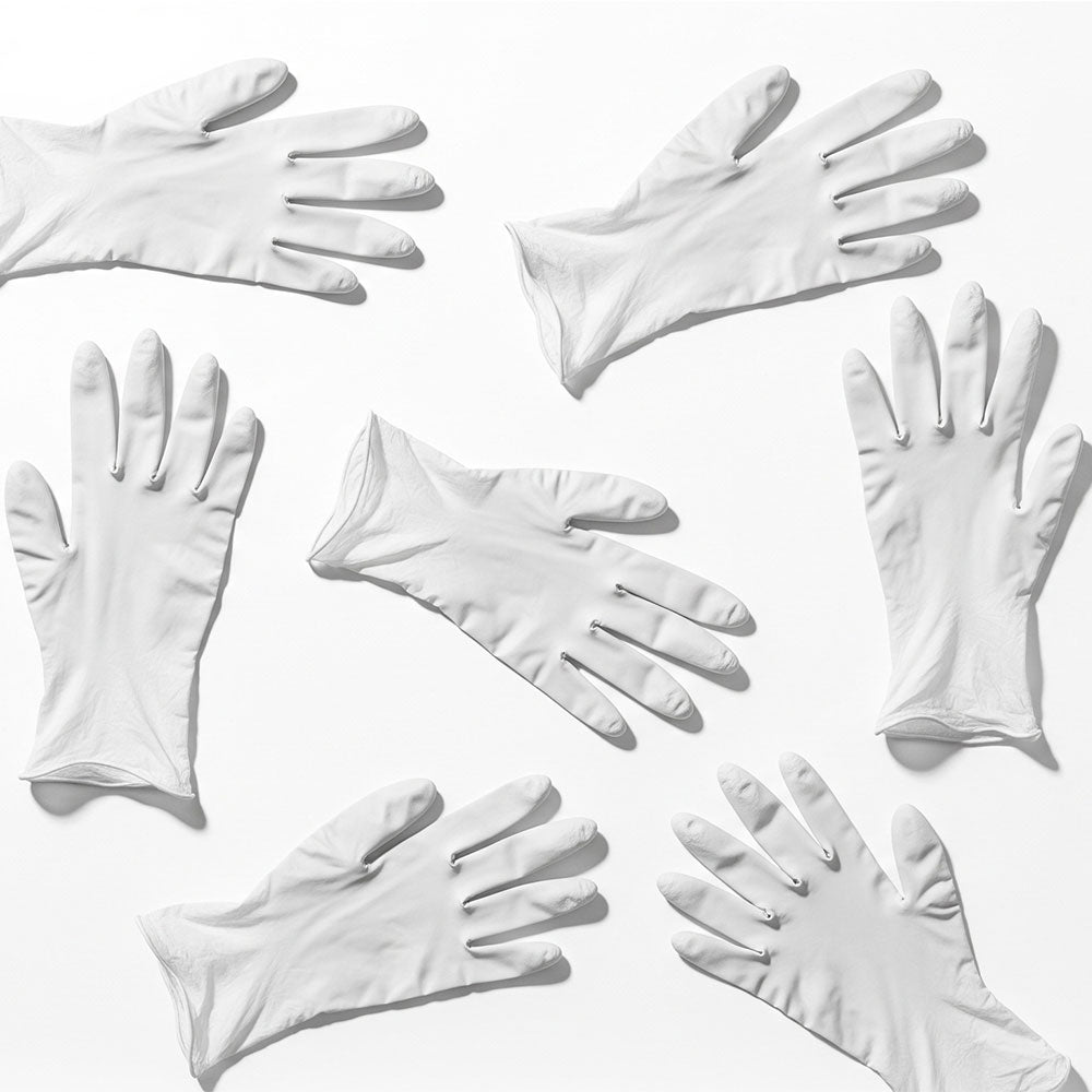 Disposable gloves on a white background