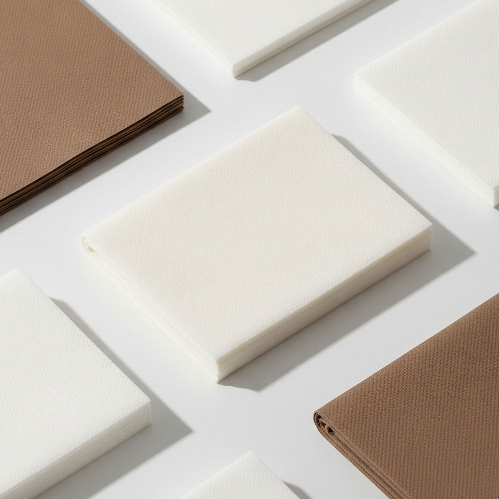 interfold paper tissues on white background