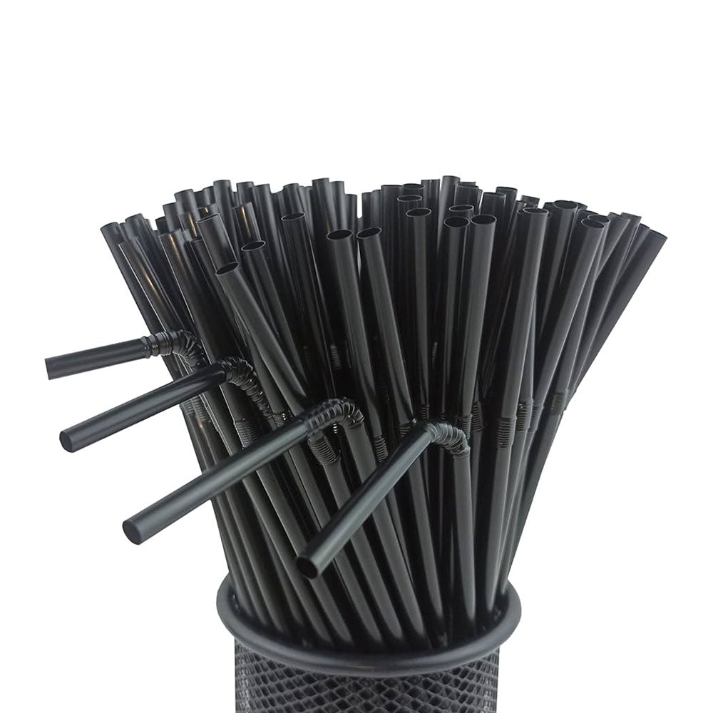 Black Straws on a white background