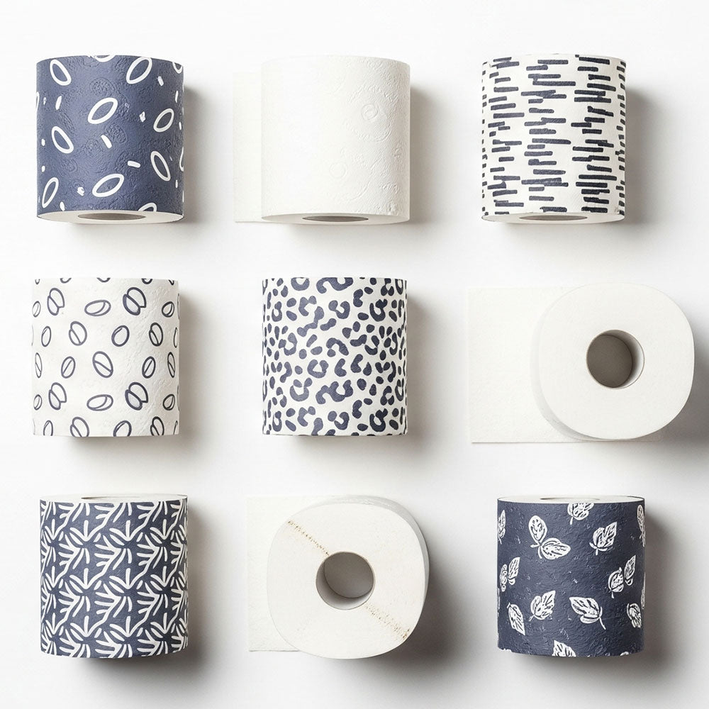 toilet rolls on a white background