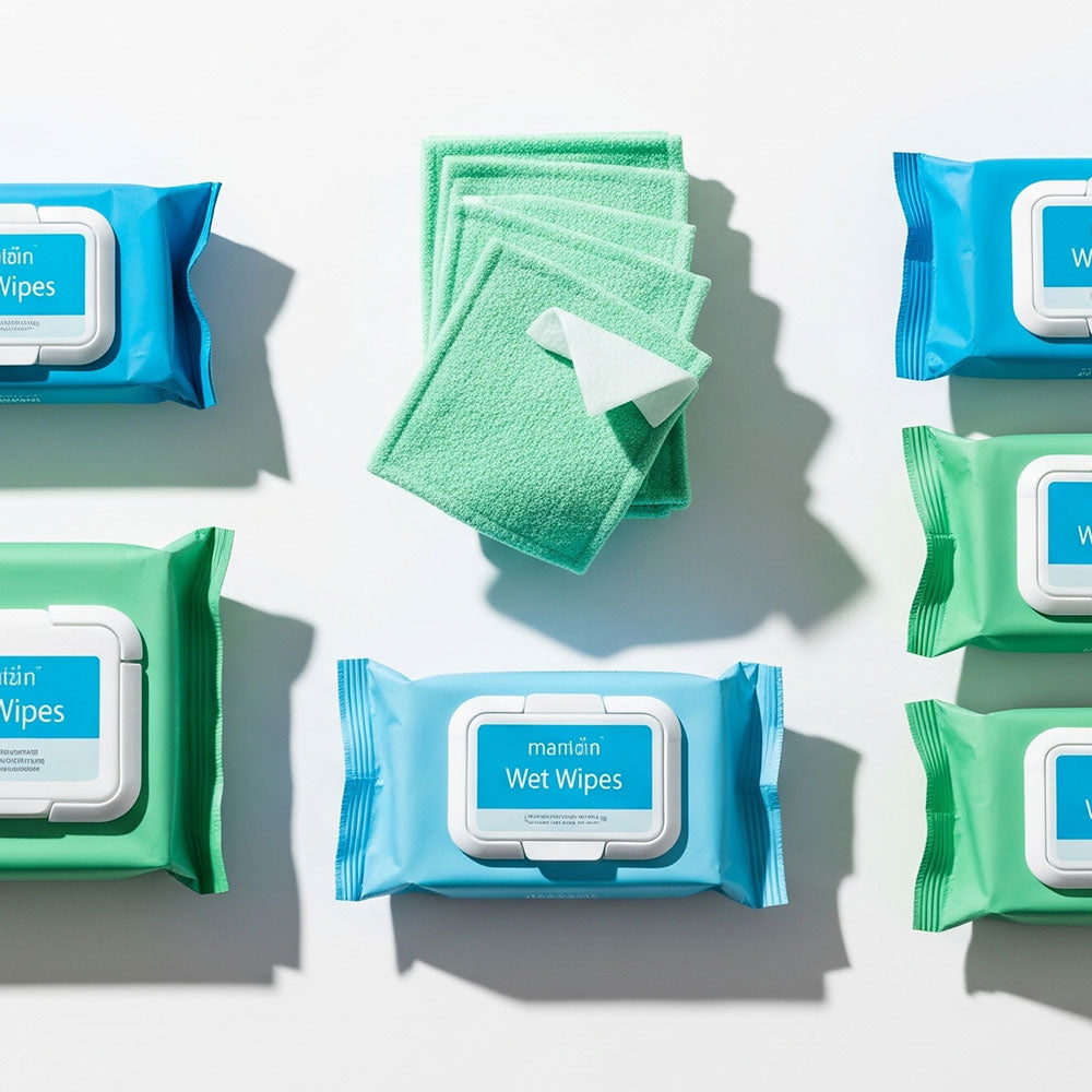 wet wipes on a white background