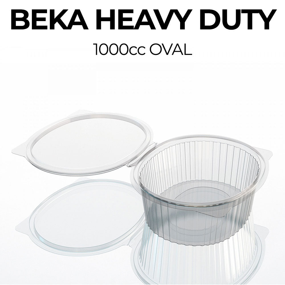 Beka heavy-duty oval container with lids on a white background