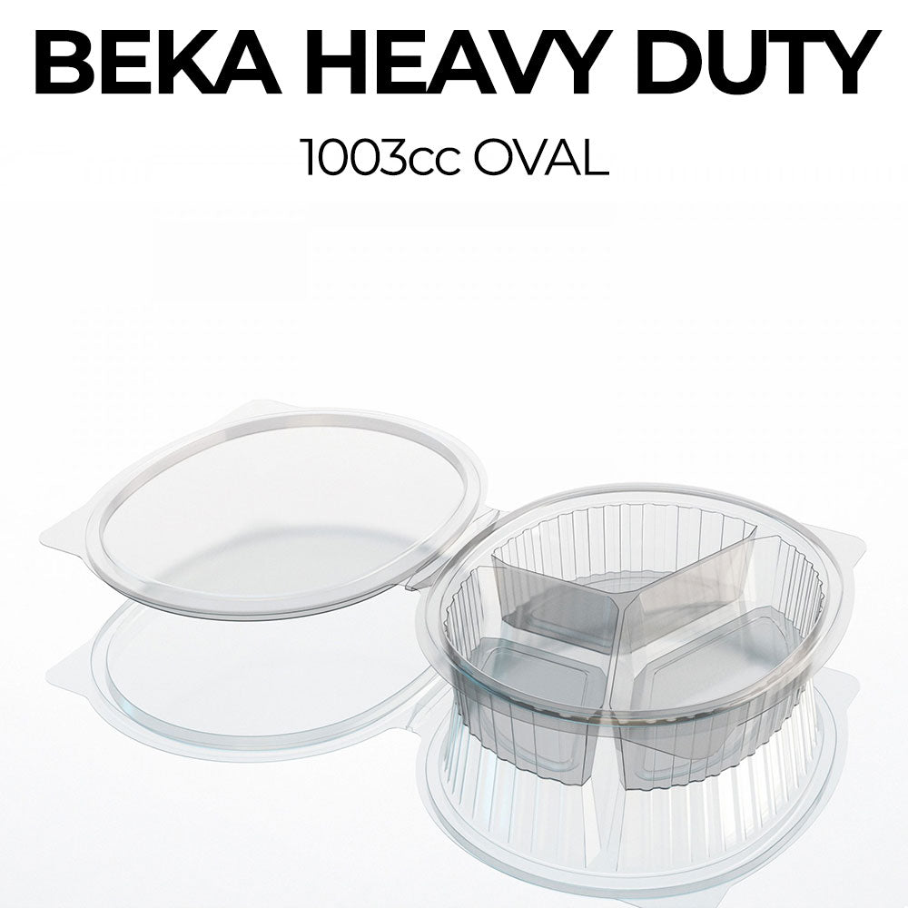 Beka heavy-duty oval container with a lid on a white background