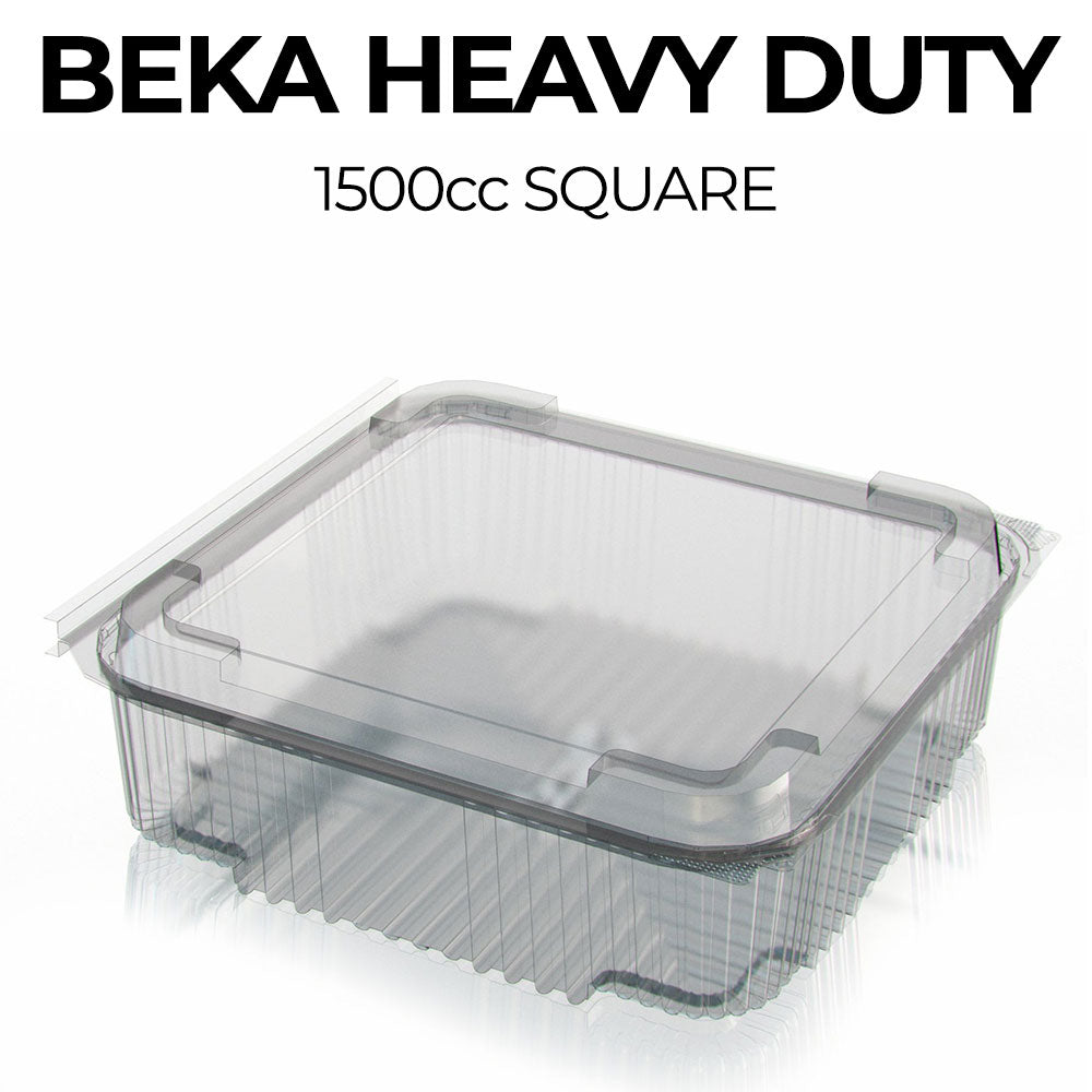 Beka heavy-duty square container with lid on a white background