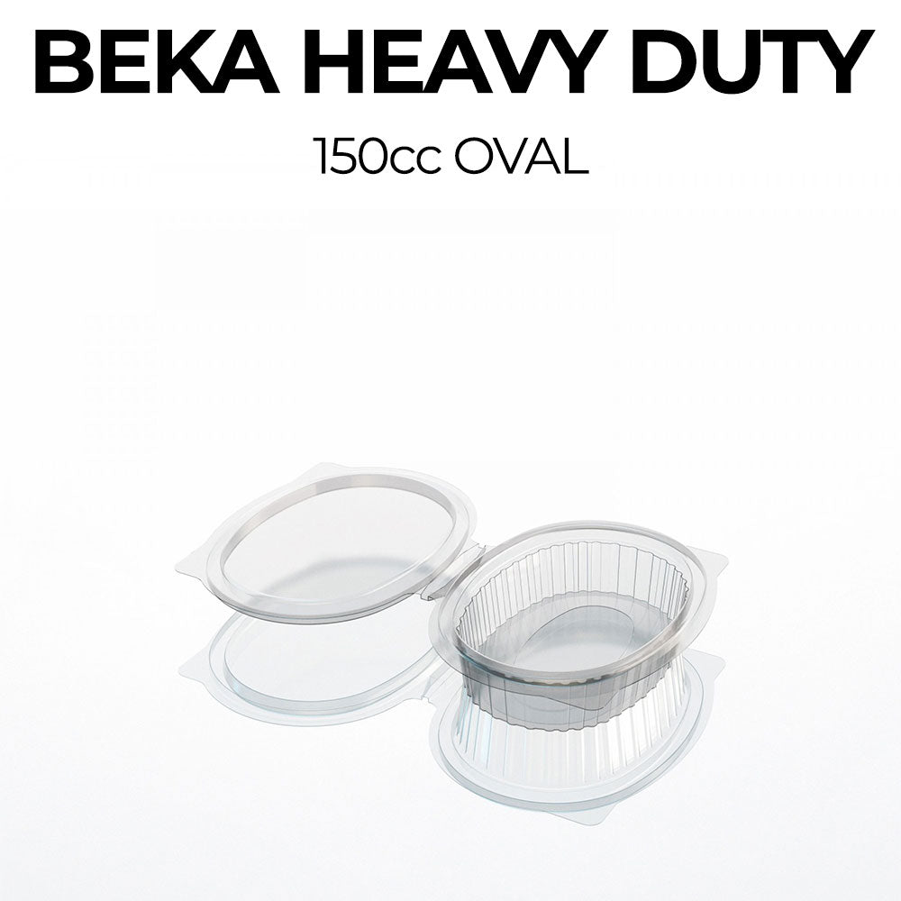 Beka heavy-duty oval container with lid on a white background