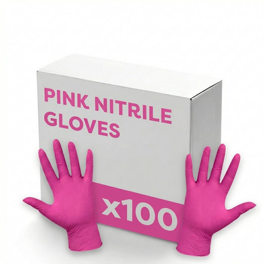 PREMIUM Nitrile Gloves Pink (x100)