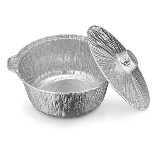 aluminum pot on a white background