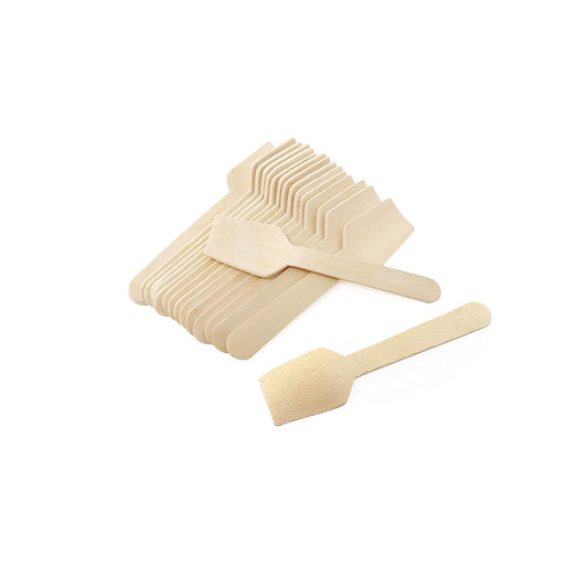 Set of wooden spoons on a white background