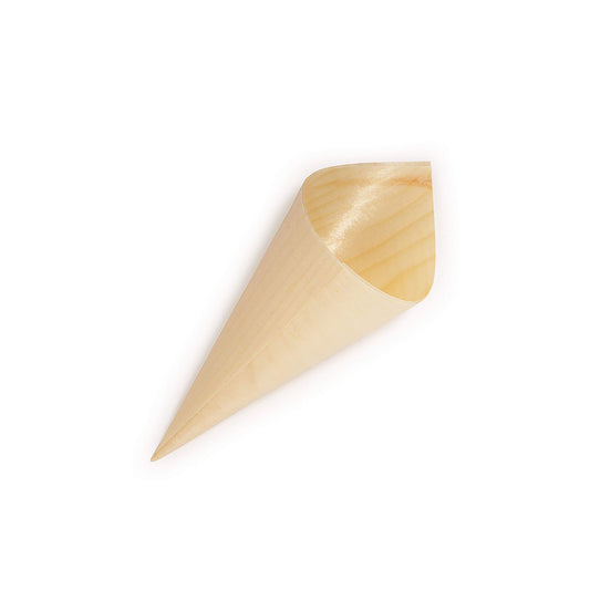 Bamboo wooden cone on a white background