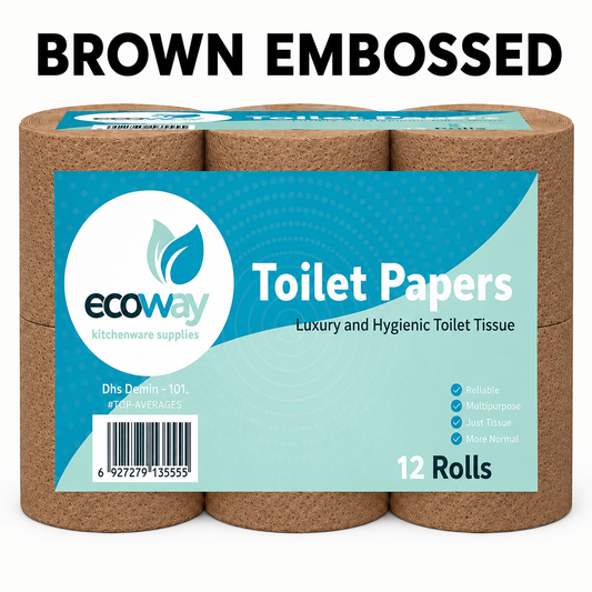 Toilet Rolls ECOWAY Brown Embossed B20E 12Rolls