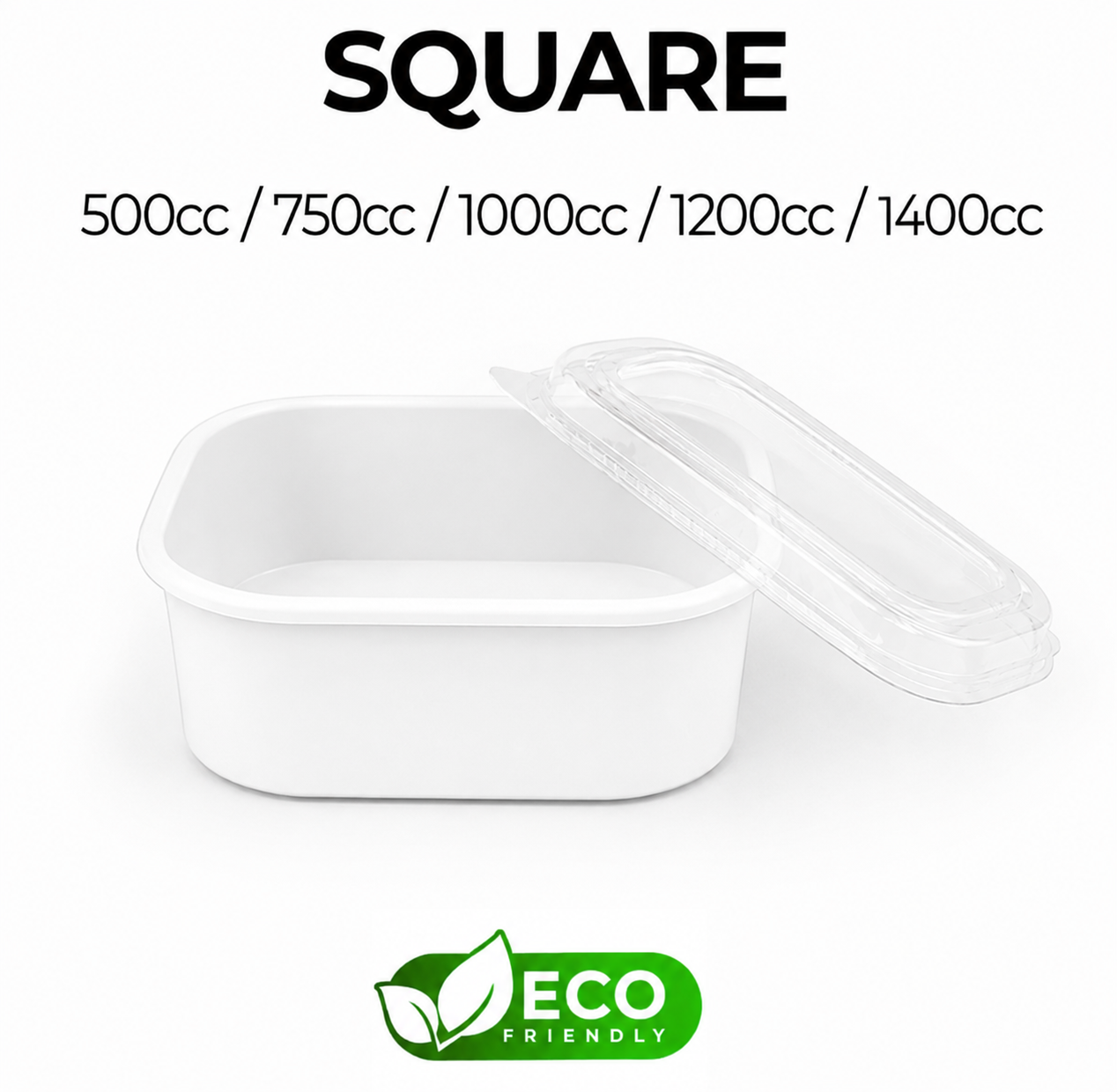 Square Bowl Container White (x50)
