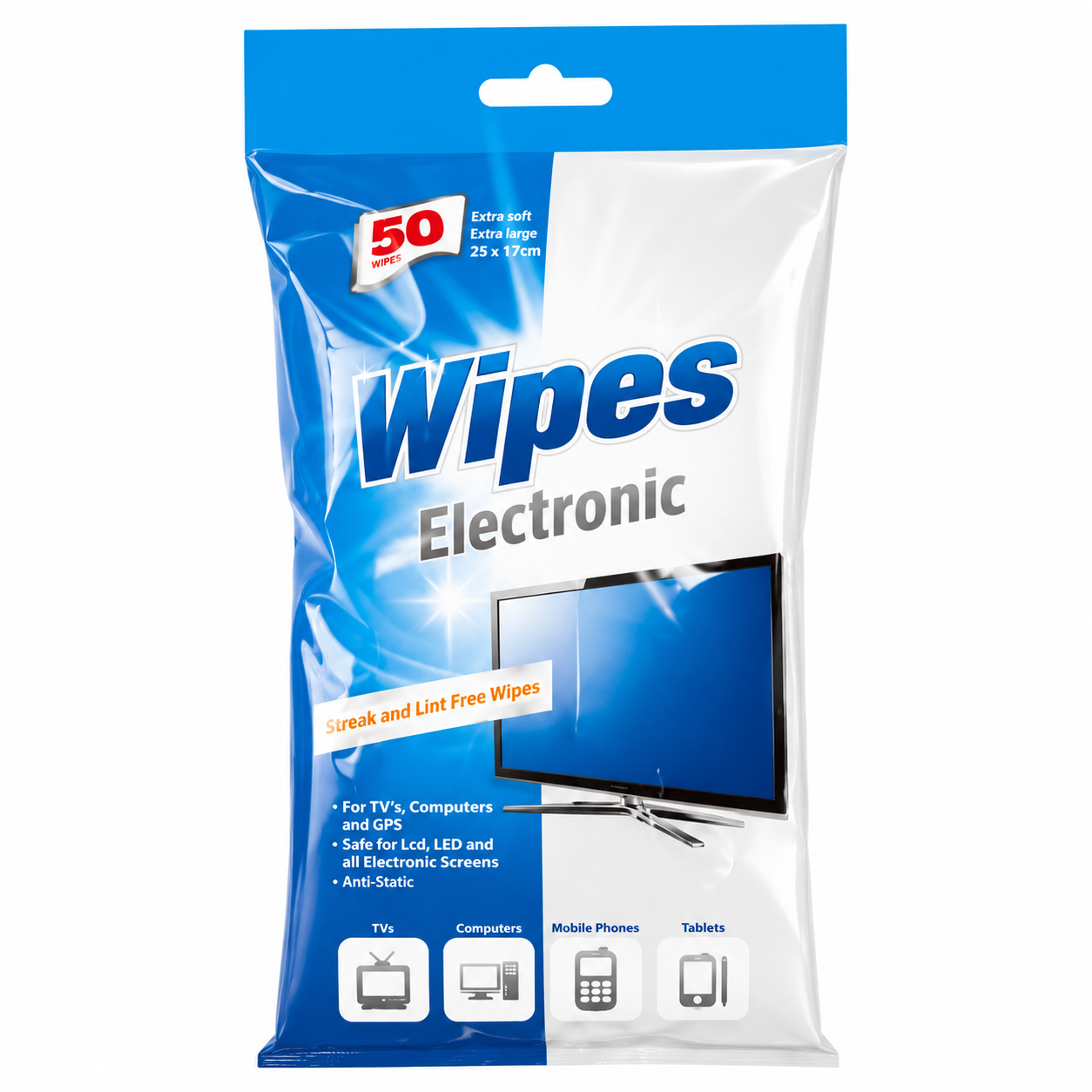 Electronic Wipes 25×17CM 50Pack