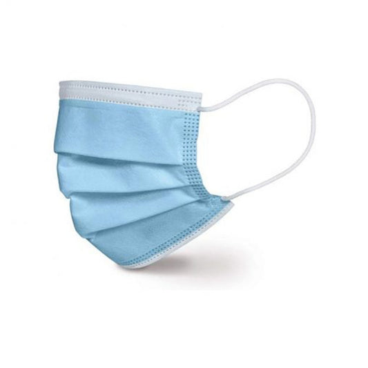 Disposable face mask on a white background