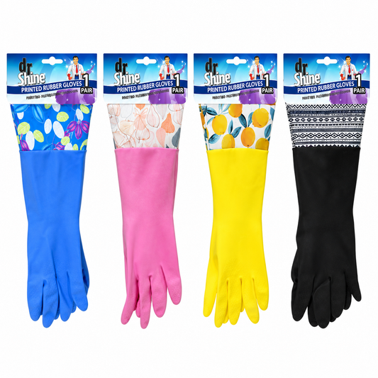 Printed Rubber Gloves 1Pair 4 Assorted