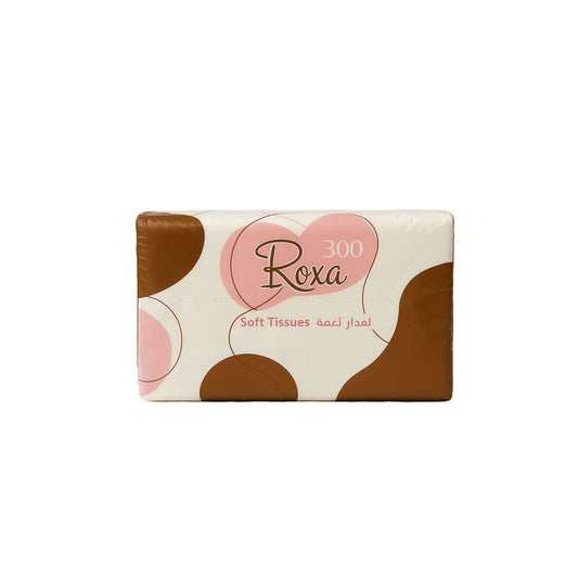 Roxa soft tissues packaging with heart designs on a white background