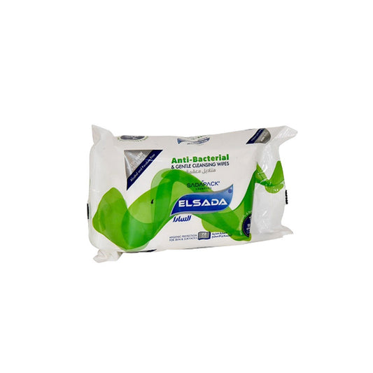 Package of Elsada anti-bacterial cleaning wipes on a white background