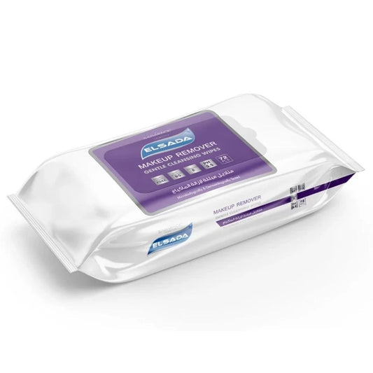 Pack of Elsada makeup remover wipes on a white background
