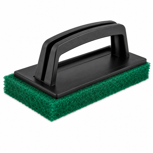 Scourer Pad Brush Whit Handle 15×9CM