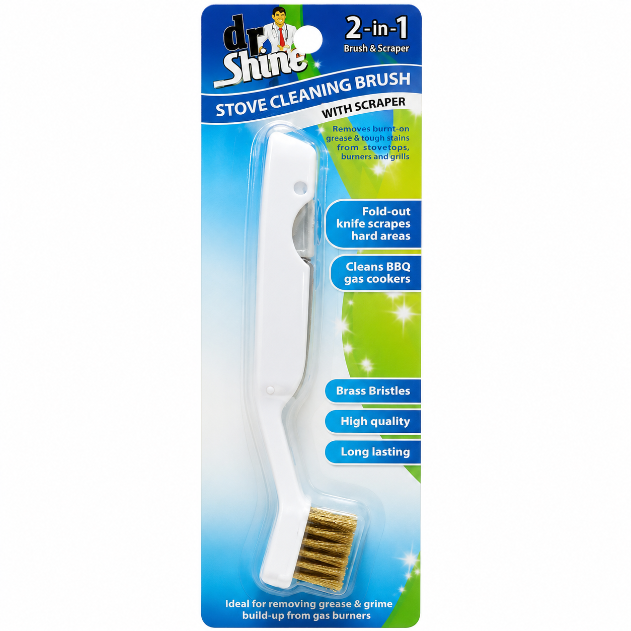Stove Cleaning Brush With Scraper 2IN1 18CM