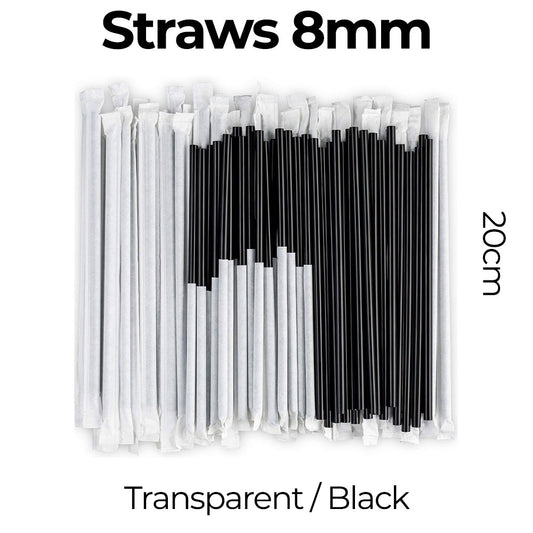 black straws on a white background