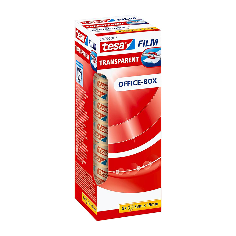 Box of tesa Film Transparent Office-Box on a white background