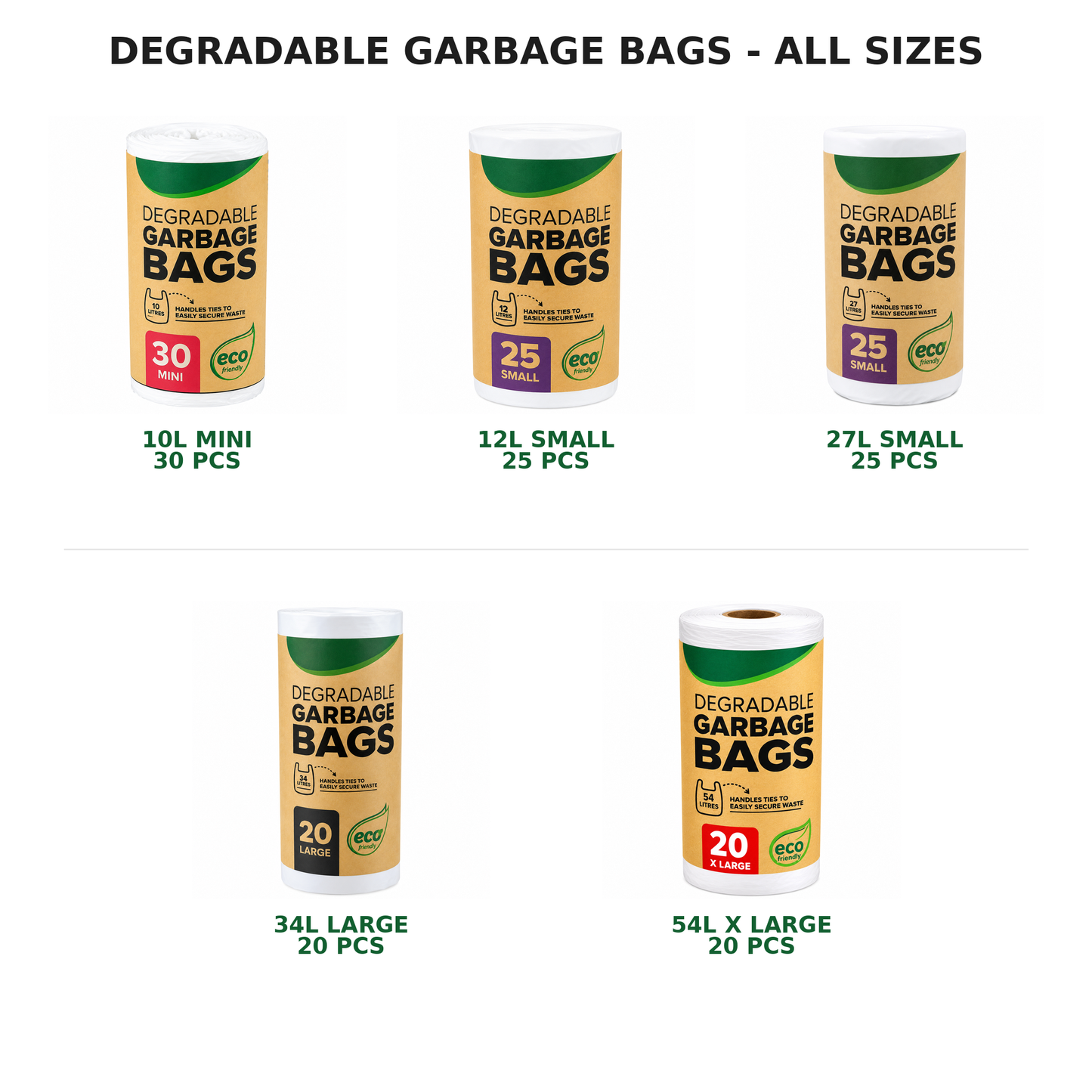 Tie Bags Roll Degradable