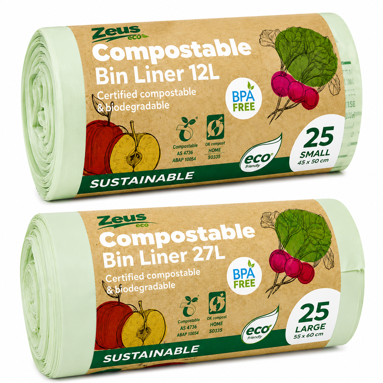 Tie Bags Roll Compostable