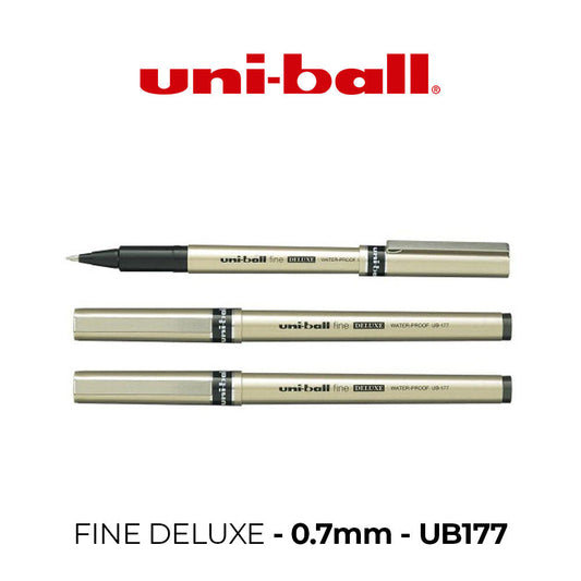 Uniball fine roller on a white background 