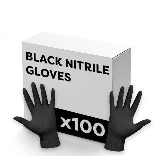 PREMIUM Nitrile Gloves Black (x100)