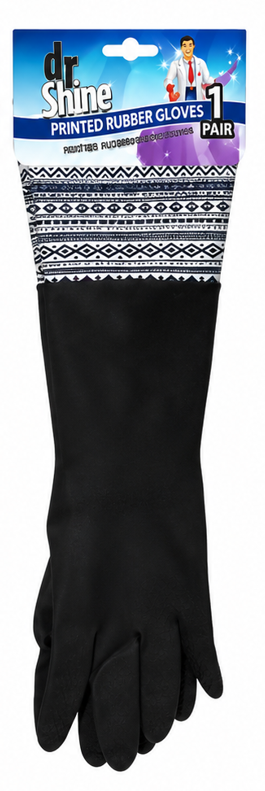 Printed Rubber Gloves 1Pair 4 Assorted