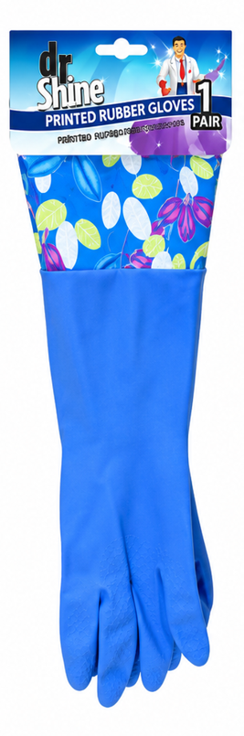 Printed Rubber Gloves 1Pair 4 Assorted