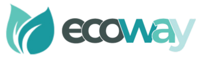 Ecoway logo with a green leaf symbol on a white background