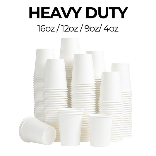 paper cups on white background
